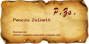 Penczu Zsinett névjegykártya